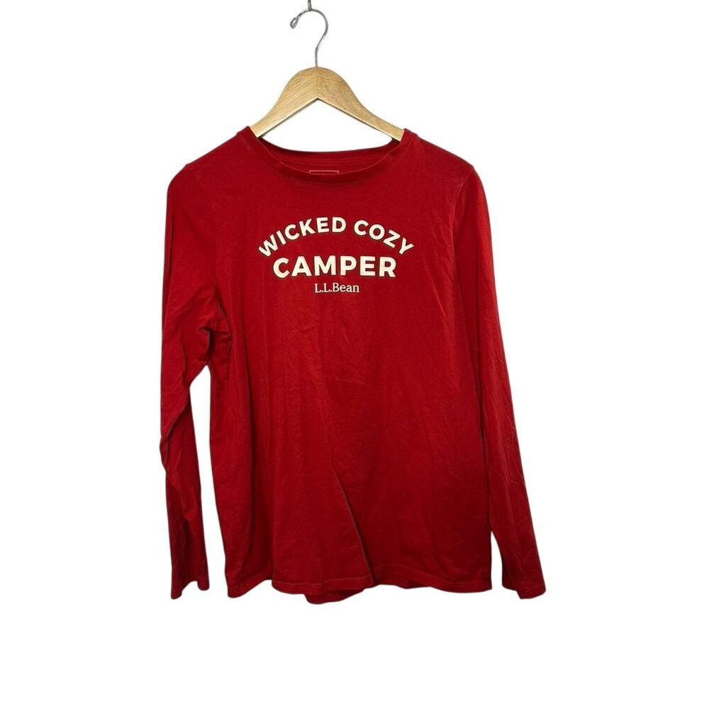 L.L. Bean Long Sleeve Red "Wicked Cozy" Tee T-Shirt Women's Large Tall